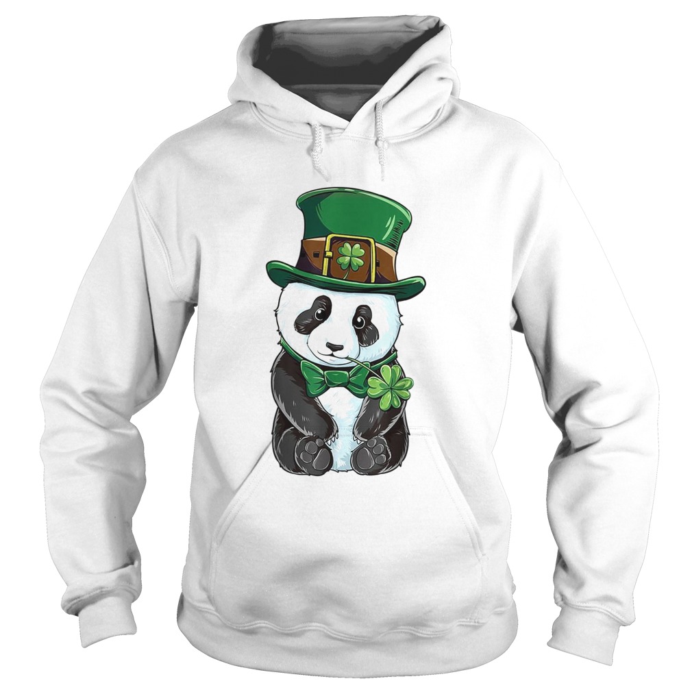 Panda Leprechaun St Patricks Day Boys Kids Girls Shamrock Hoodie