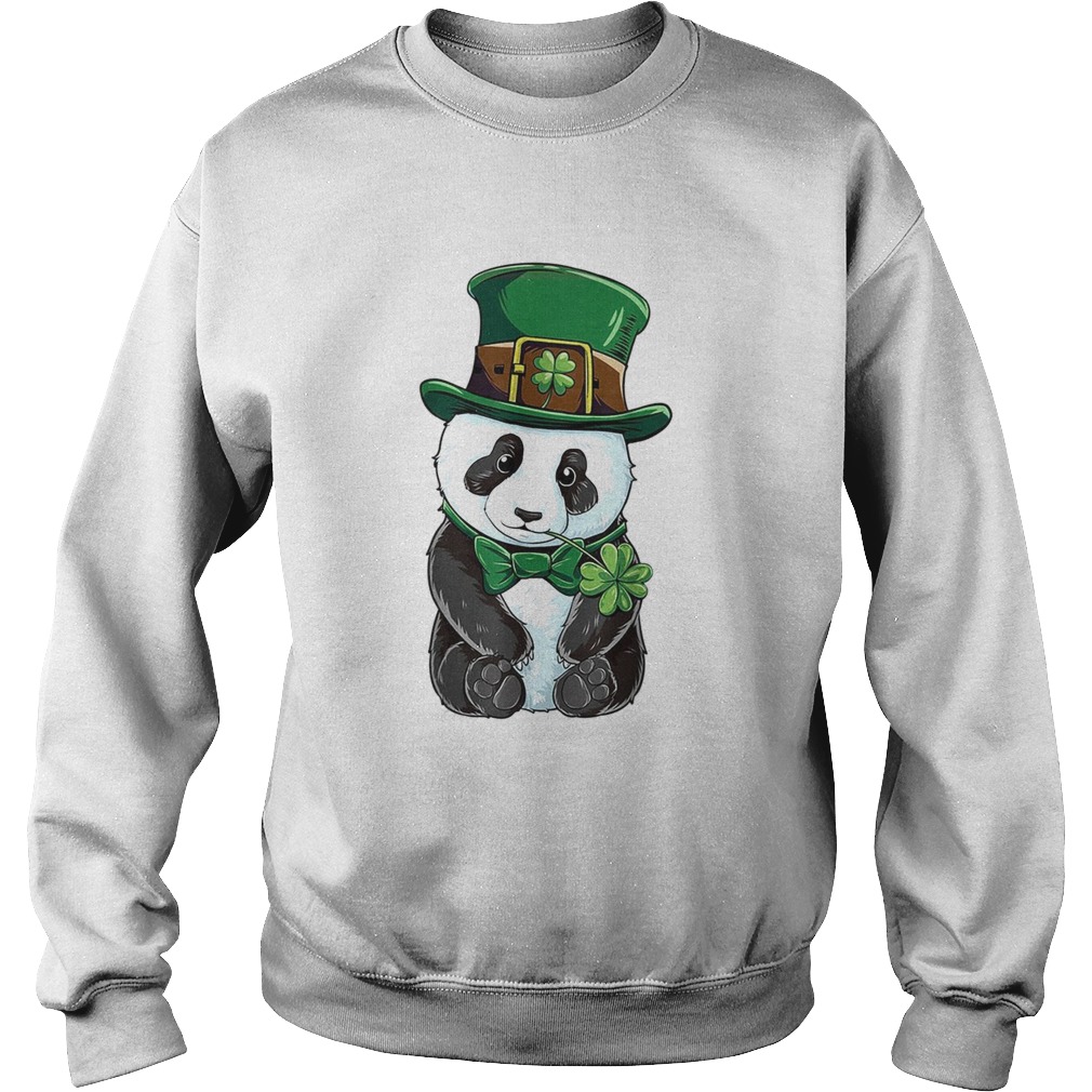Panda Leprechaun St Patricks Day Boys Kids Girls Shamrock Sweatshirt