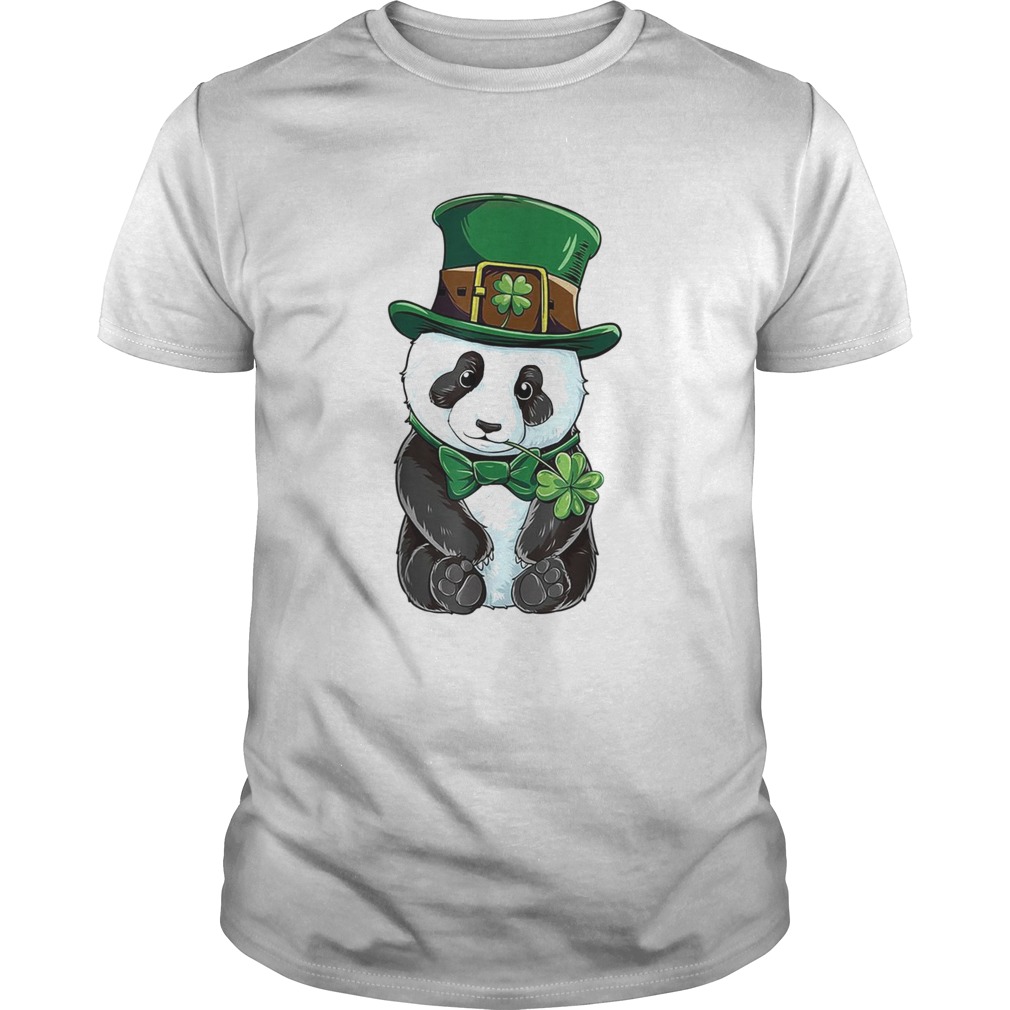 Panda Leprechaun St Patricks Day Boys Kids Girls Shamrock shirt