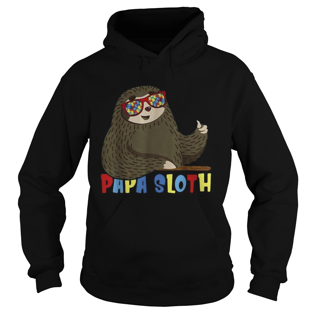 Papa Sloth Autism Awareness Dad Proud Fathers Day Hoodie