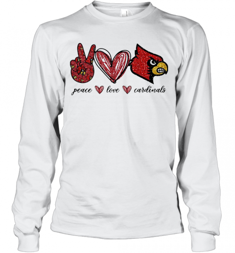 Peace Love Cardinals T-Shirt Long Sleeved T-shirt 