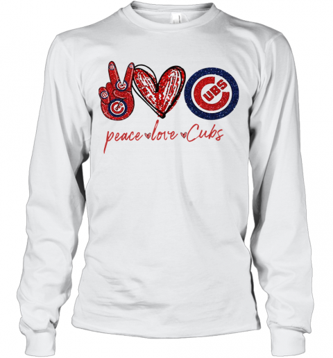 Peace Love Cubs T-Shirt Long Sleeved T-shirt 