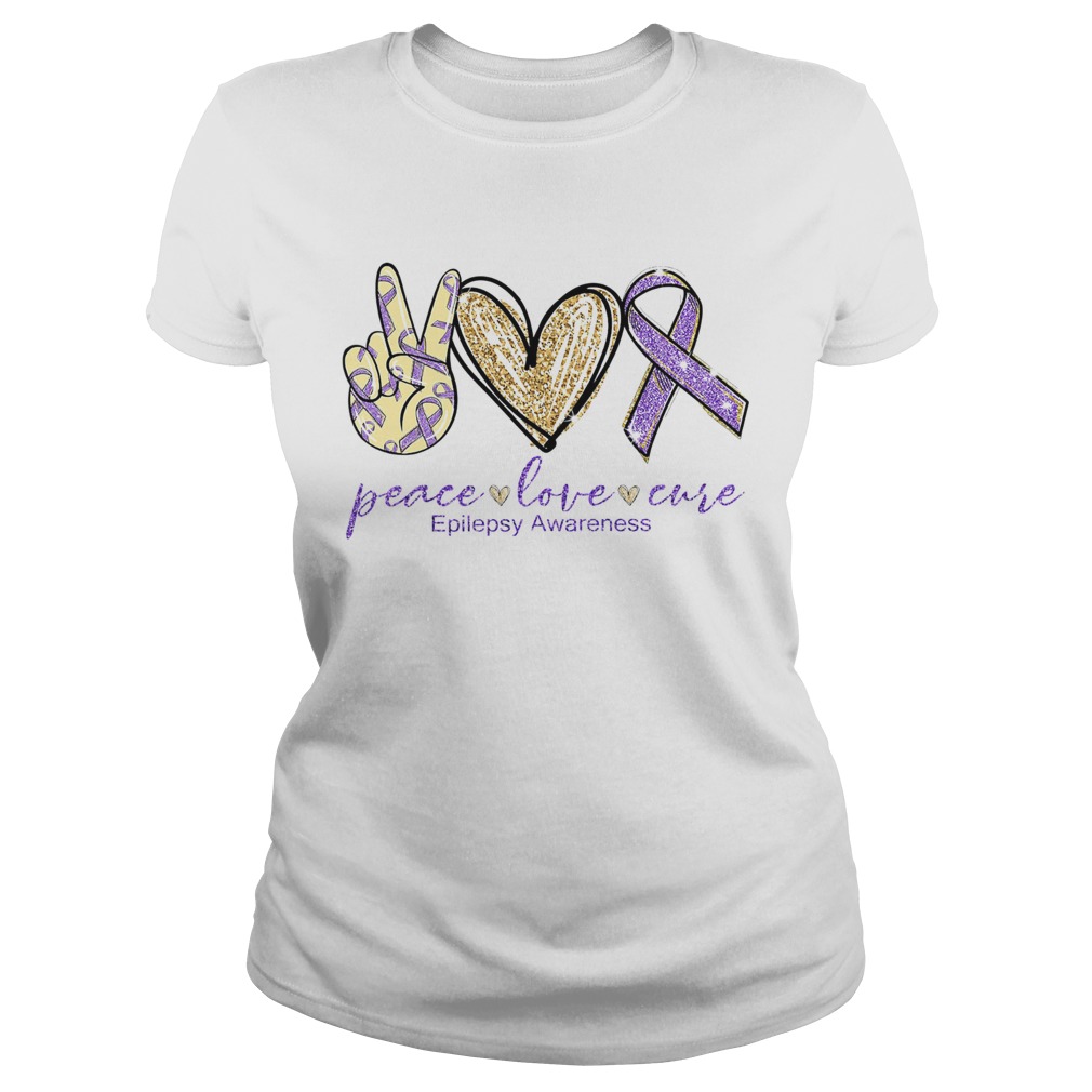 Peace Love Cure Epilepsy Awareness Classic Ladies