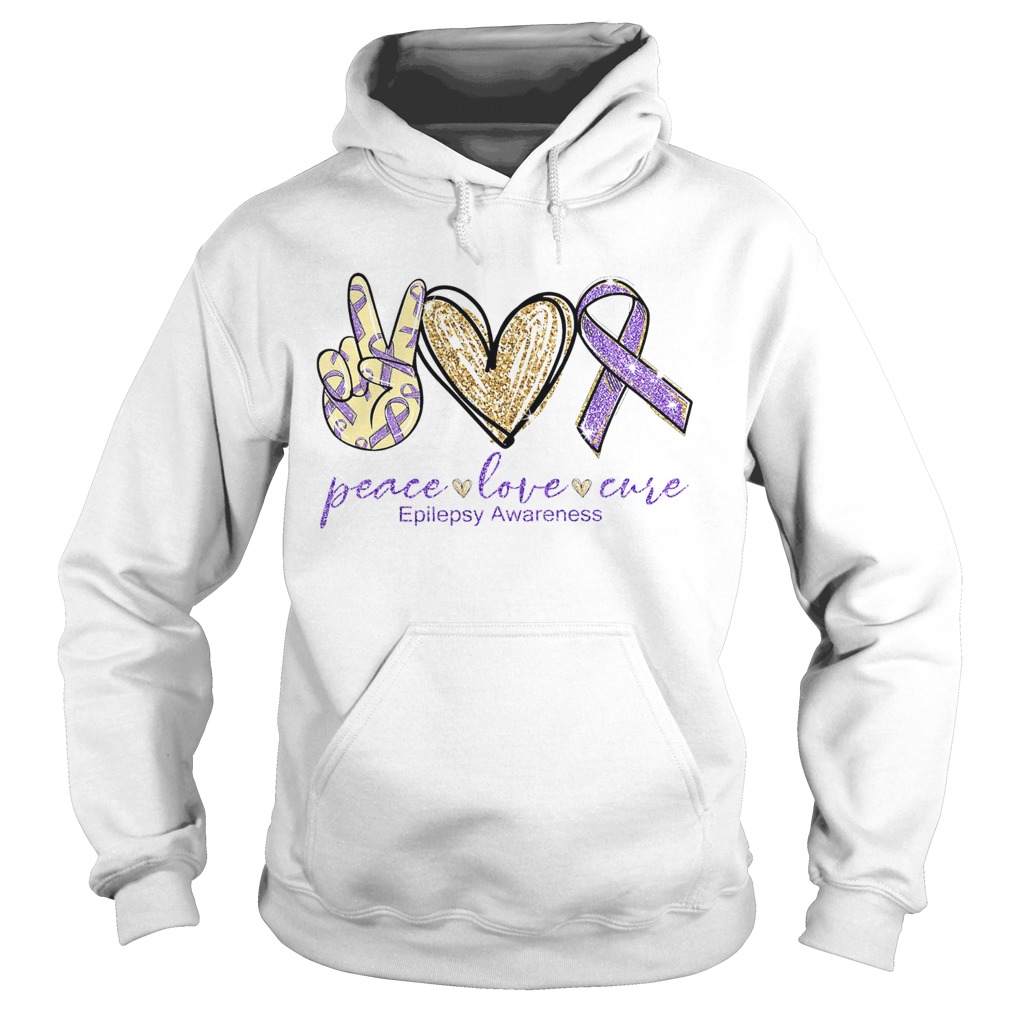 Peace Love Cure Epilepsy Awareness Hoodie