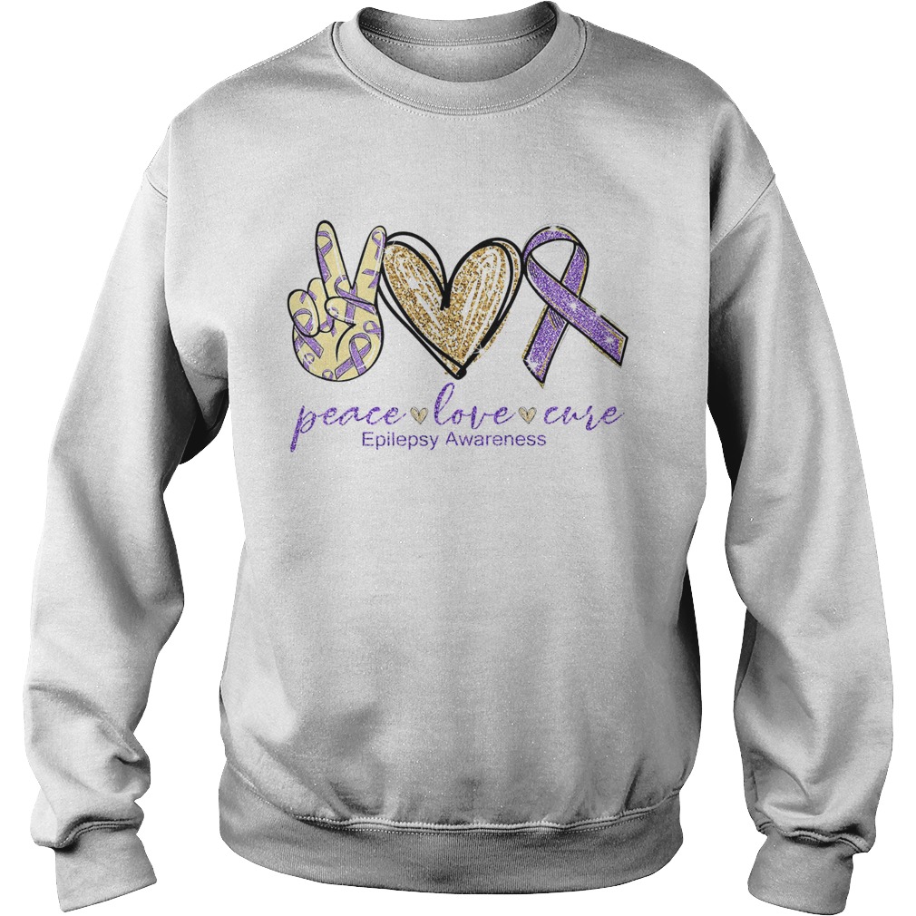 Peace Love Cure Epilepsy Awareness Sweatshirt