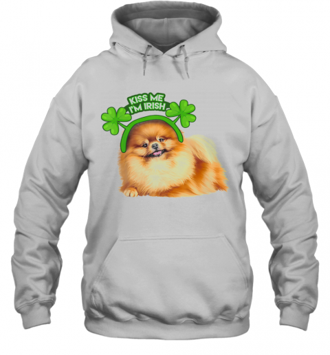 Pomeranian Lucky Shamrock Kiss Me I'M Irish St. Patricks Day T-Shirt Unisex Hoodie