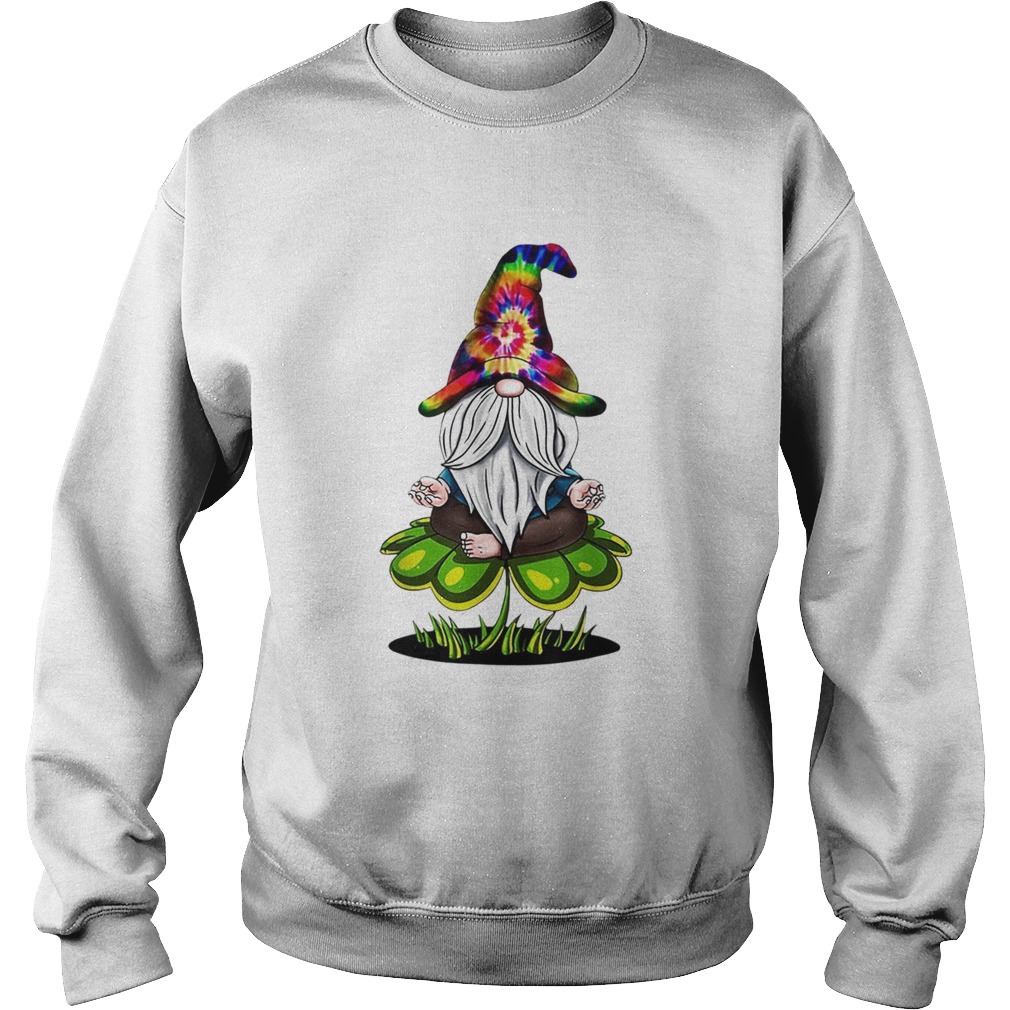 Pretty Hippie Tie Dye Gnomes Yoga St Patricks Day Shamrock Namaste Sweatshirt