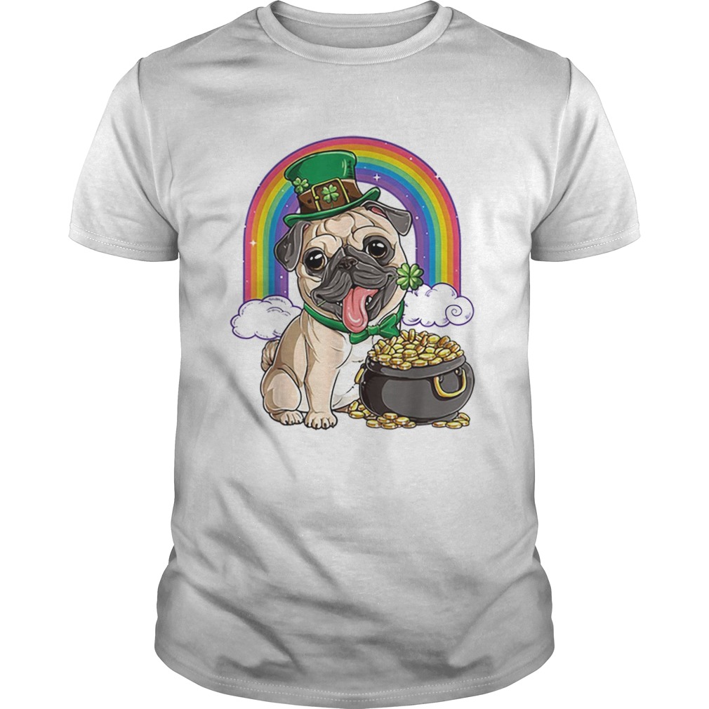 Pretty Pug St Patricks Day Boys Kids Men Leprechaun Dog Lover Gift shirt