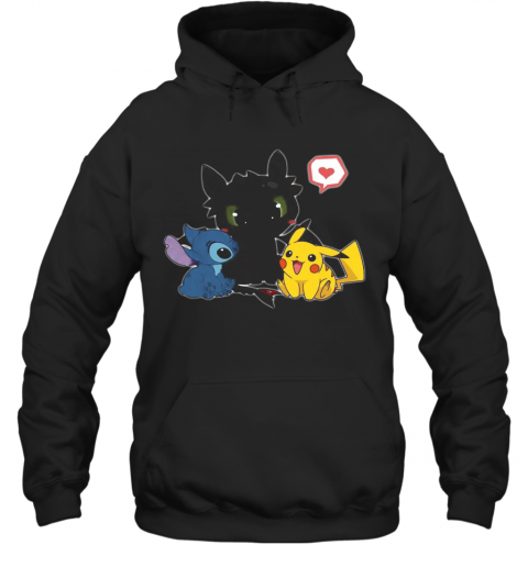 Pretty Stick Night Fury And Pikachu Cute Friendship T-Shirt Unisex Hoodie