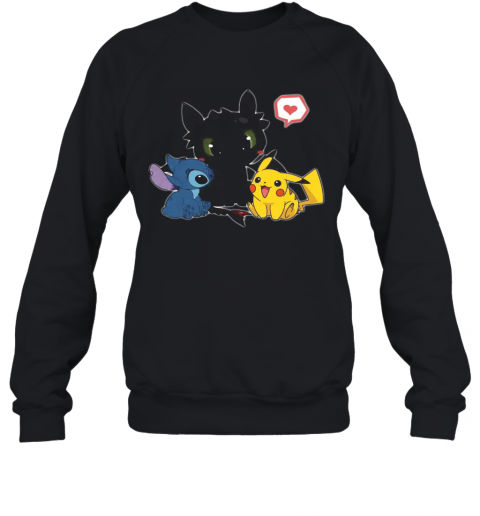Pretty Stick Night Fury And Pikachu Cute Friendship T-Shirt Unisex Sweatshirt