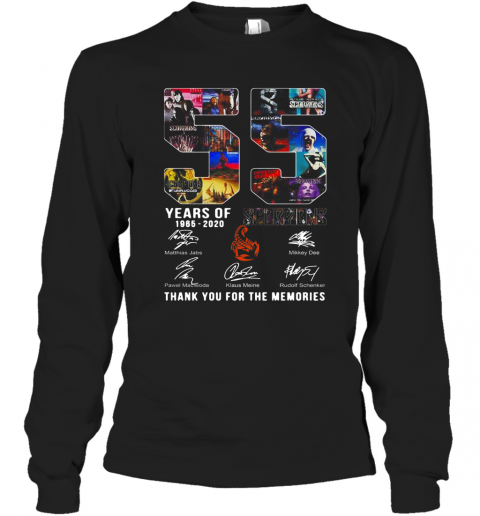 Scorpions Hard Rock Band 55Th Years Of 1965 2020 Name Member Signature T-Shirt Long Sleeved T-shirt 