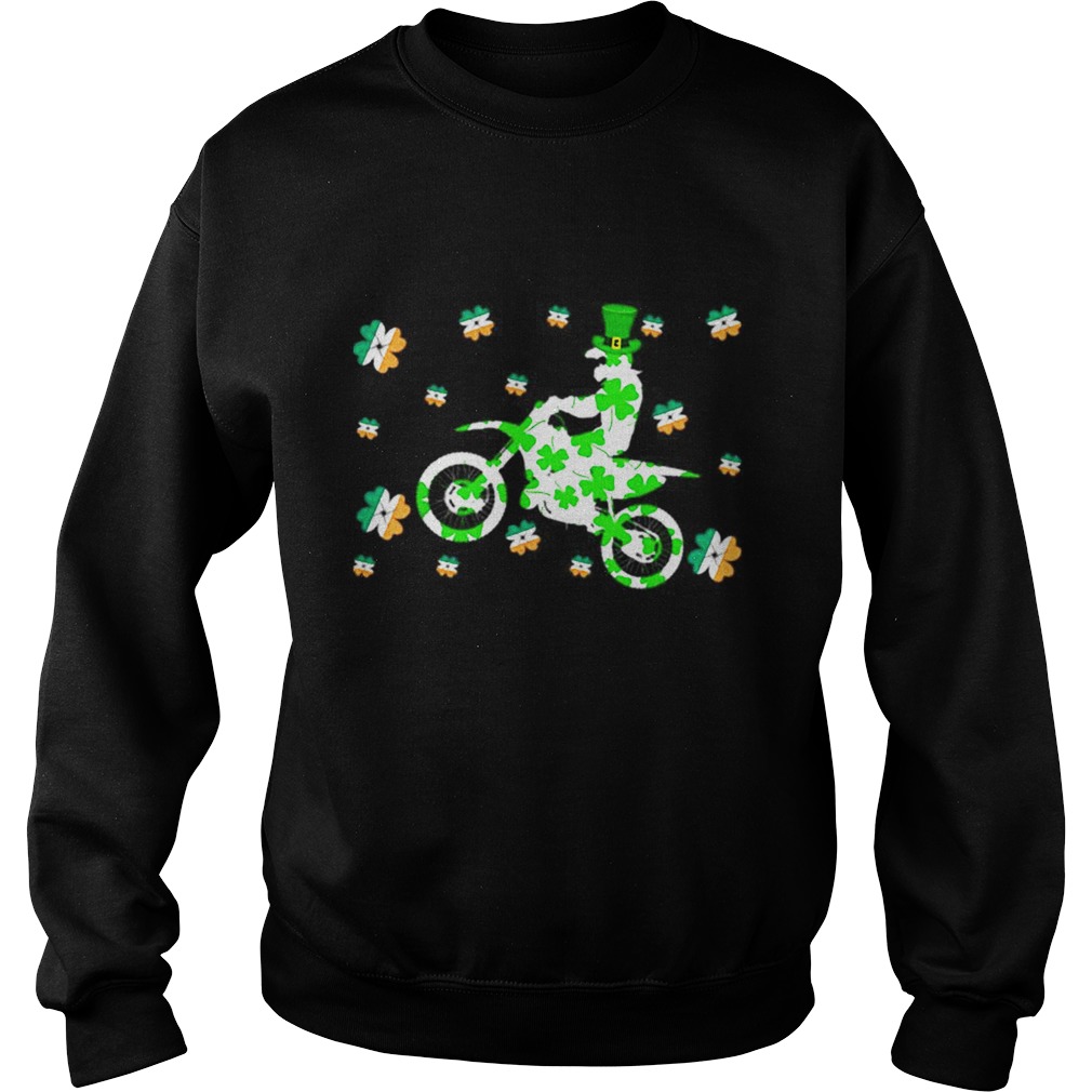 Shamrock Dirt Bike Ireland Flag St Patricks Day Biker Sweatshirt