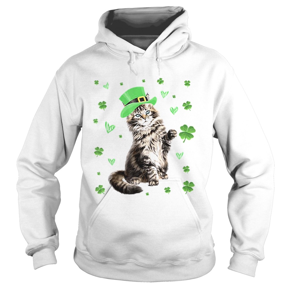 Shamrock Leprechaun Cat St Patricks Day Irish Hoodie