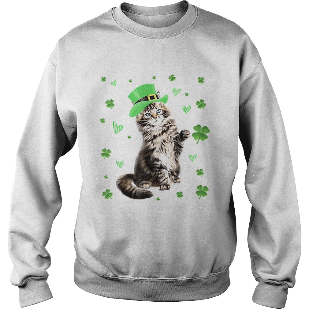 Shamrock Leprechaun Cat St Patricks Day Irish Sweatshirt