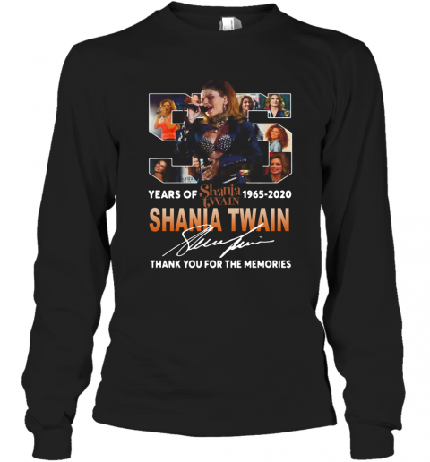 Shania Twain With Come On Over Album 55Th Years Of 1965 2020 Signature T-Shirt Long Sleeved T-shirt 