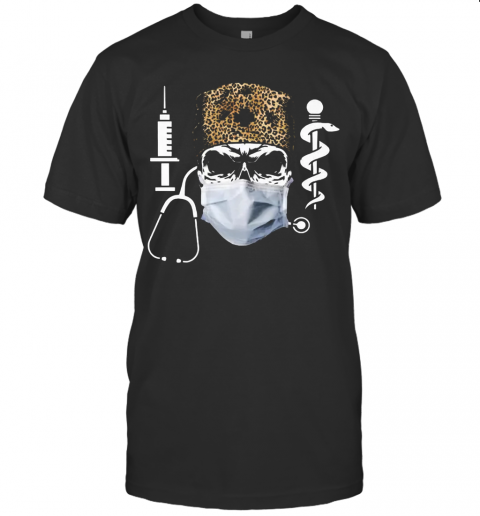 Skull Nurse Leopard Coronavirus T-Shirt