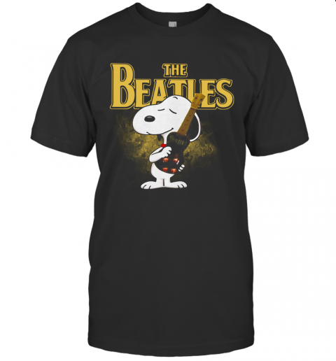 Snoopy Hug Guitar The Beatles Rock Band T-Shirt