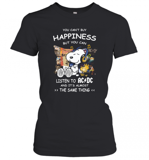 Snoopy You Can't Buy Happiness But You Can Listen To ACDC T-Shirt Classic Women's T-shirt