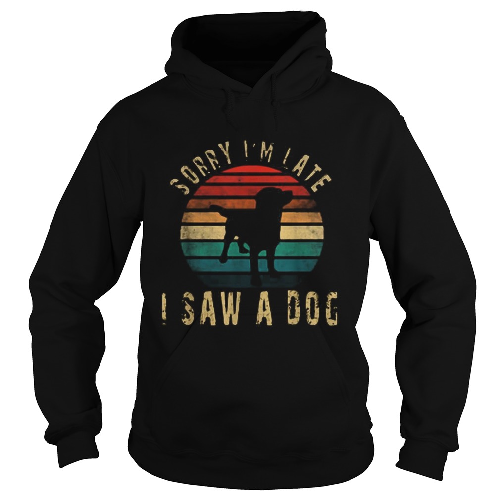 Sorry Im Late I Saw A Dog Cute Gift Dog lover Vintage Hoodie