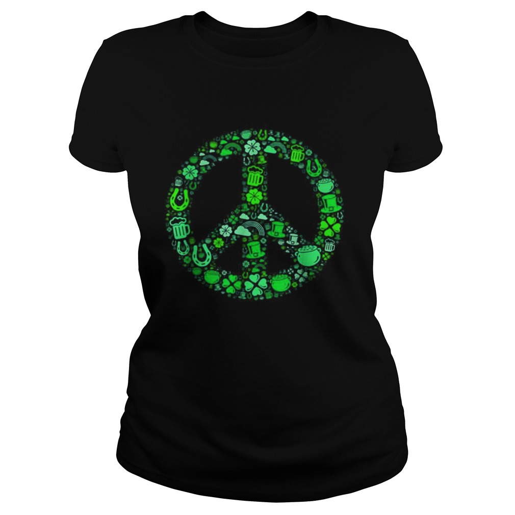 St Patrick Day Gifts for Men Women Hippie Peace Love Classic Ladies