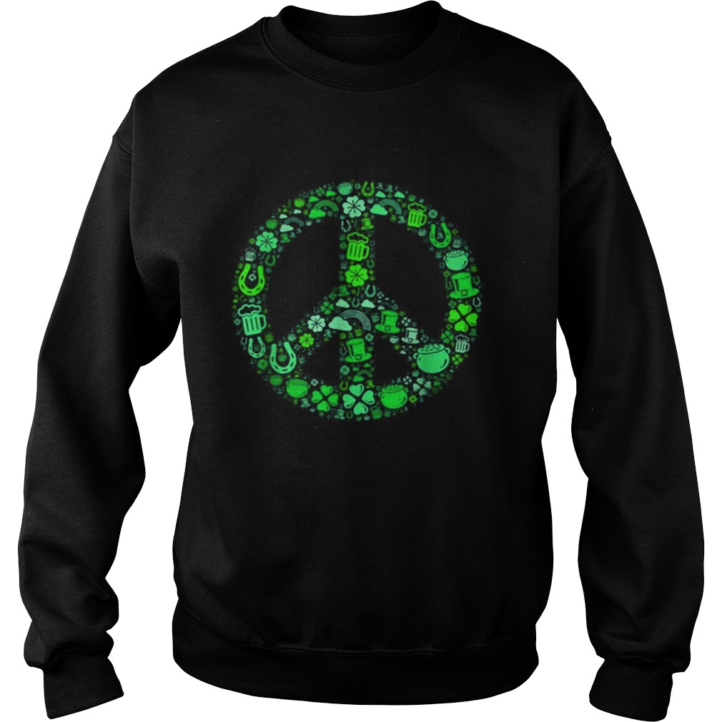 St Patrick Day Gifts for Men Women Hippie Peace Love Sweatshirt