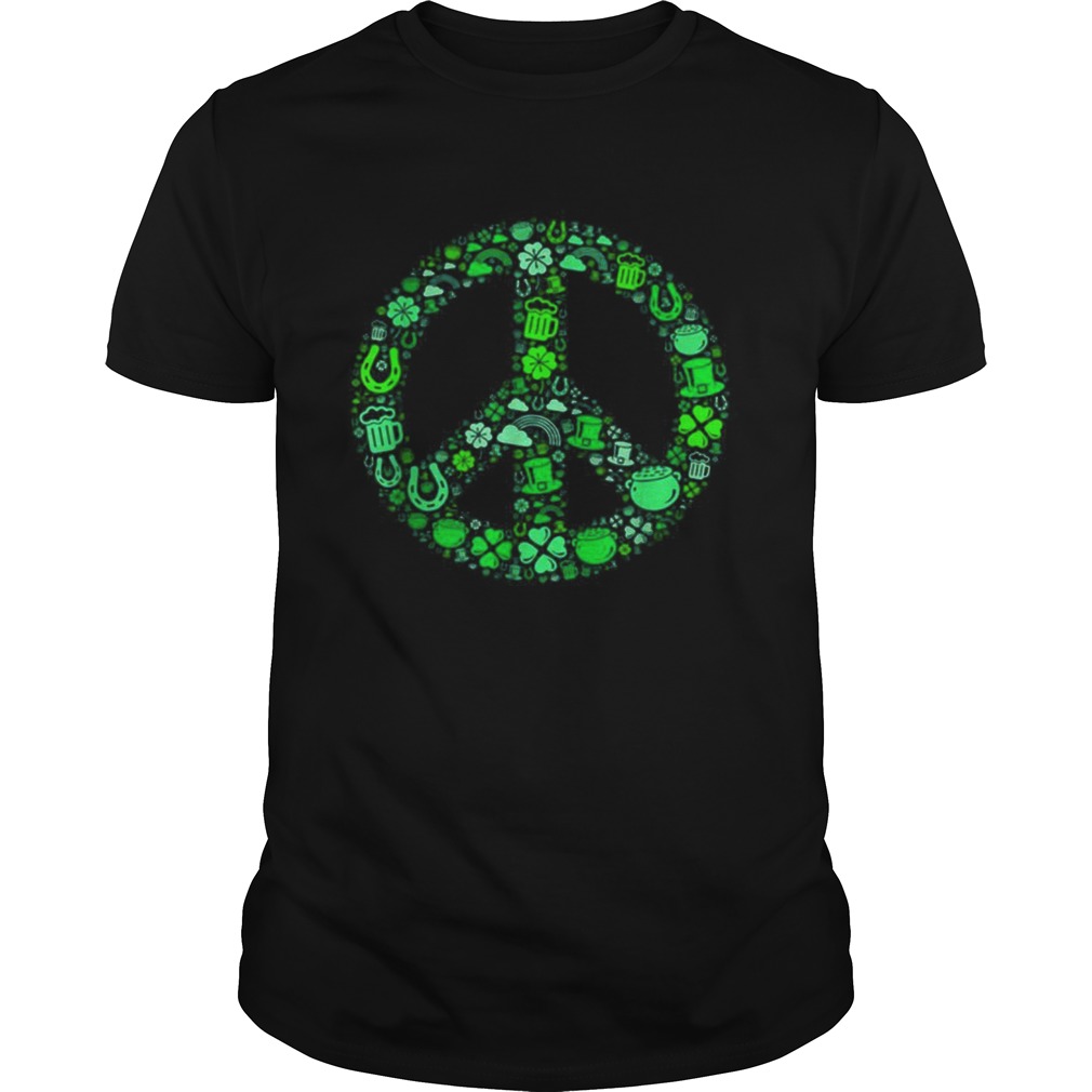 St Patrick Day Gifts for Men Women Hippie Peace Love shirt