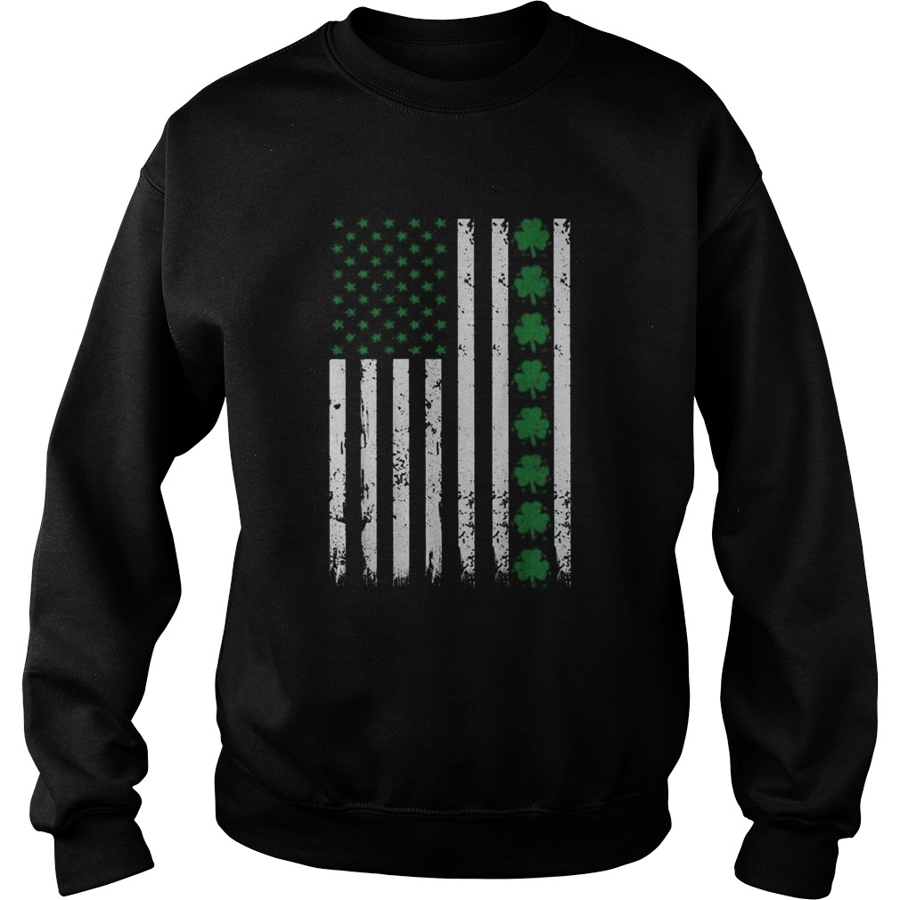 St Patricks Day IRISH AMERICAN Shamrock Flag Sweatshirt