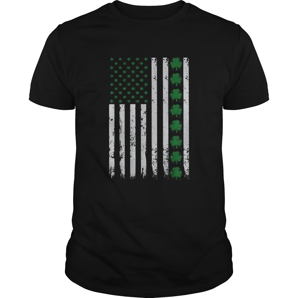St Patricks Day IRISH AMERICAN Shamrock Flag shirt