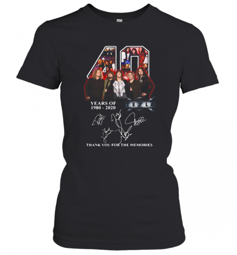 Tesla American Rock Band 40Th Years Of 1980 2020 Signature T-Shirt Classic Women's T-shirt