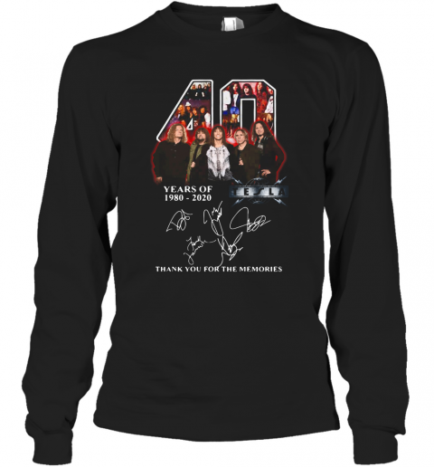 Tesla American Rock Band 40Th Years Of 1980 2020 Signature T-Shirt Long Sleeved T-shirt 