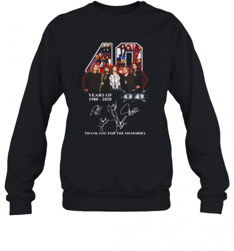 Tesla American Rock Band 40Th Years Of 1980 2020 Signature T-Shirt Unisex Sweatshirt
