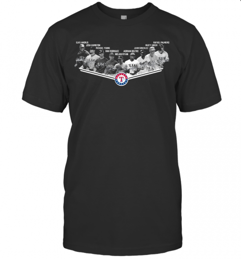Texas Rangers Legends Elvis Andrus Josh Hamilton Michael Young T-Shirt