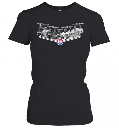 Texas Rangers Legends Elvis Andrus Josh Hamilton Michael Young T-Shirt Classic Women's T-shirt