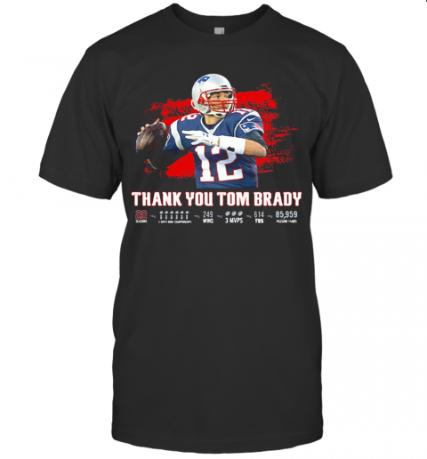 Thank You Tom Brady Patriots Football 2020 T-Shirt