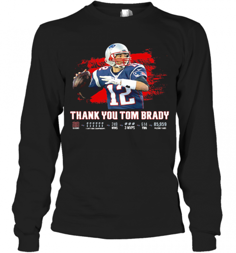 Thank You Tom Brady Patriots Football 2020 T-Shirt Long Sleeved T-shirt 