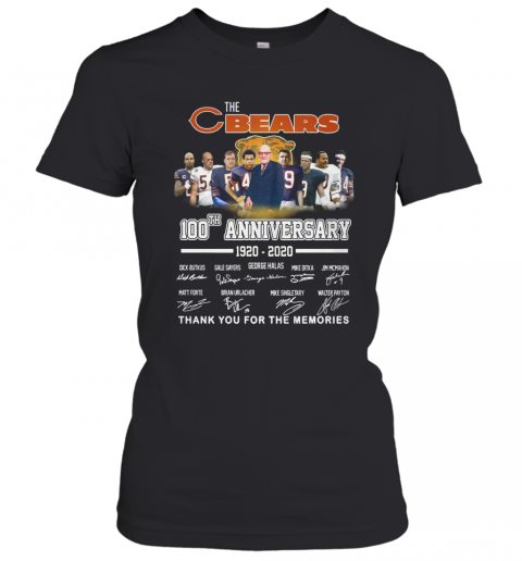 The Chicago Bears 100Th Anniversary 1920 2020 Thank You For The Memories T-Shirt Classic Women's T-shirt
