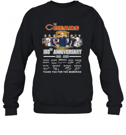 The Chicago Bears 100Th Anniversary 1920 2020 Thank You For The Memories T-Shirt Unisex Sweatshirt