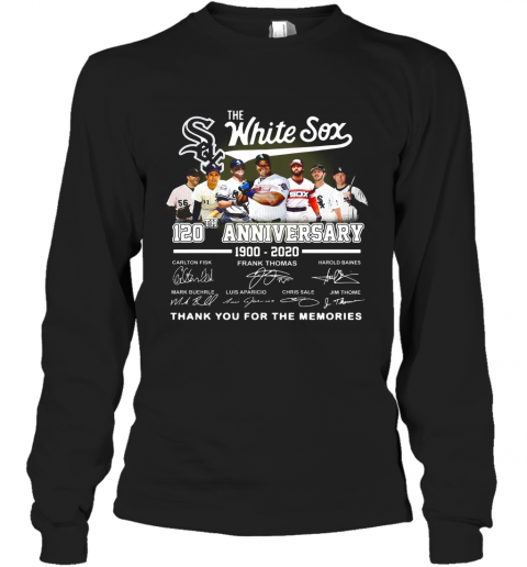 The Chicago White Sox 120Th Anniversary 1990 2020 Thank You For The Memories Signatures T-Shirt Long Sleeved T-shirt 