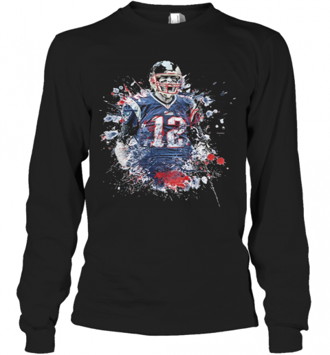Tom Brady Player Football Art T-Shirt Long Sleeved T-shirt 