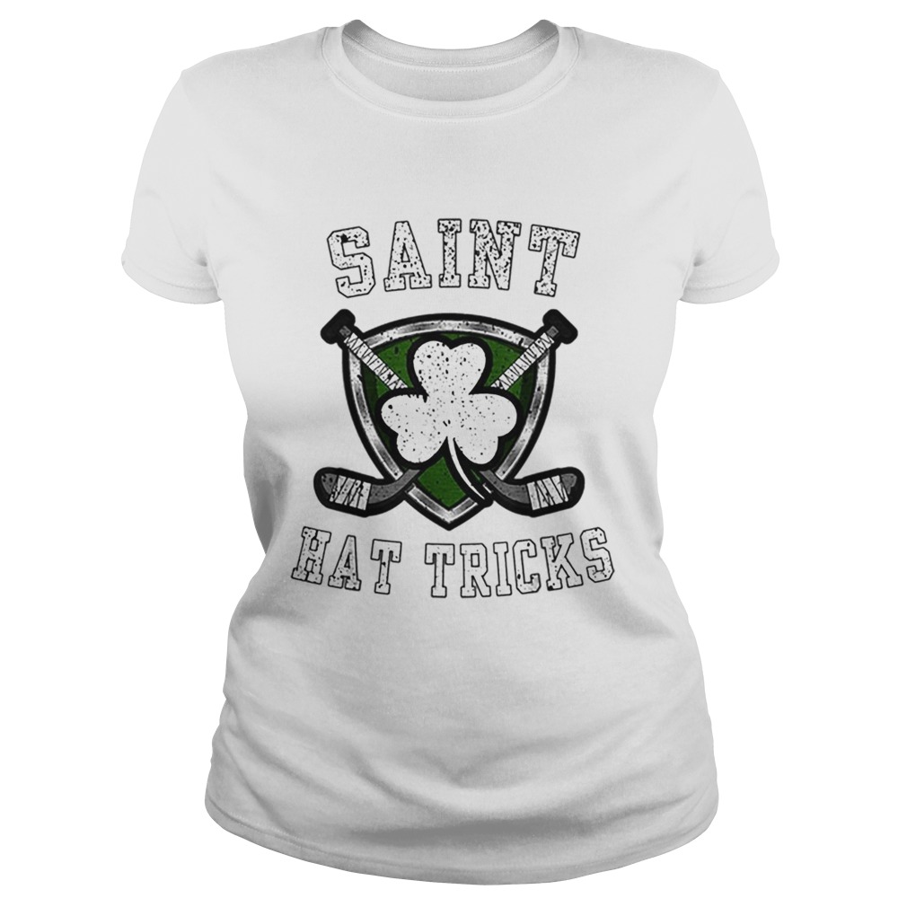 Top Happy Saint Hat Tricks Day St Patricks Day Funny Ice Hockey Classic Ladies