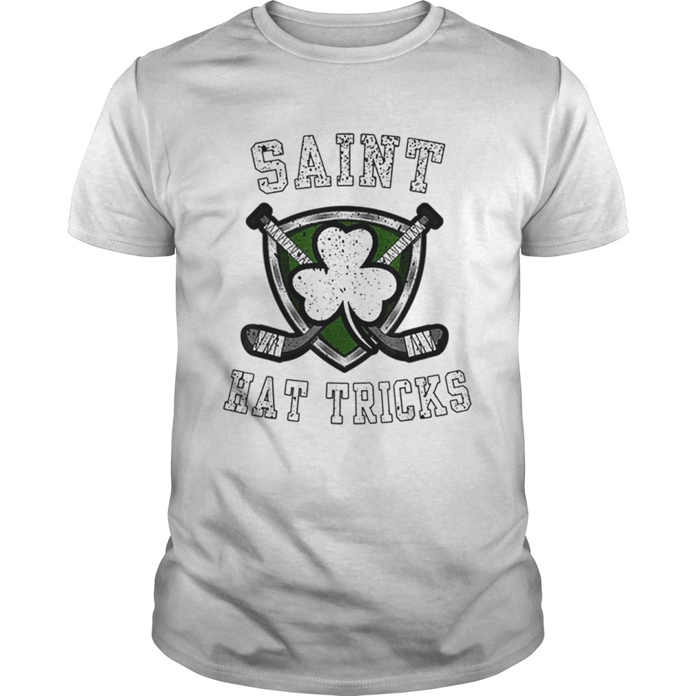 Top Happy Saint Hat Tricks Day St Patricks Day Funny Ice Hockey shirt