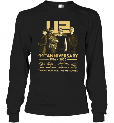 U2 44Th Anniversary Thank You For The Memories Signatures T-Shirt Long Sleeved T-shirt 