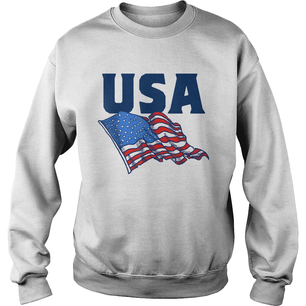 USA American Flag Minimalist Retro 80s Sweatshirt