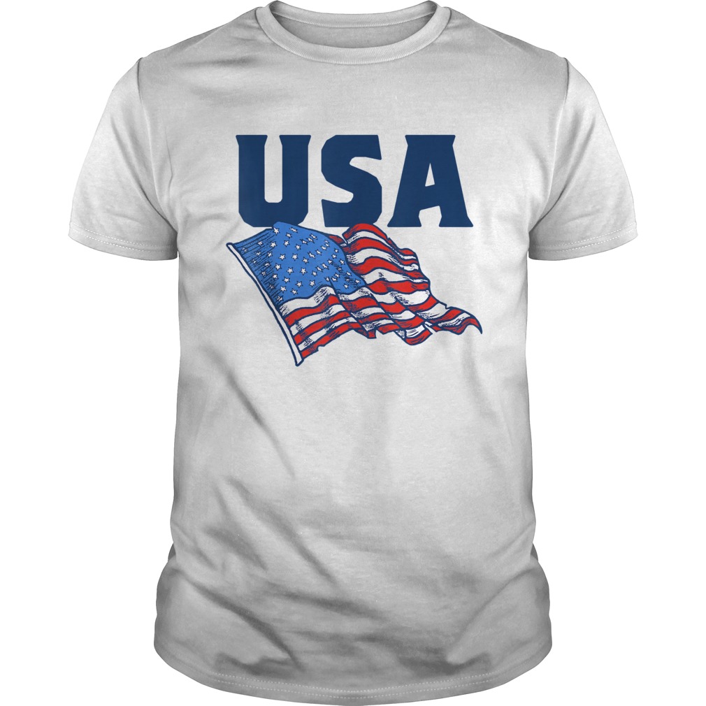 USA American Flag Minimalist Retro 80s shirt