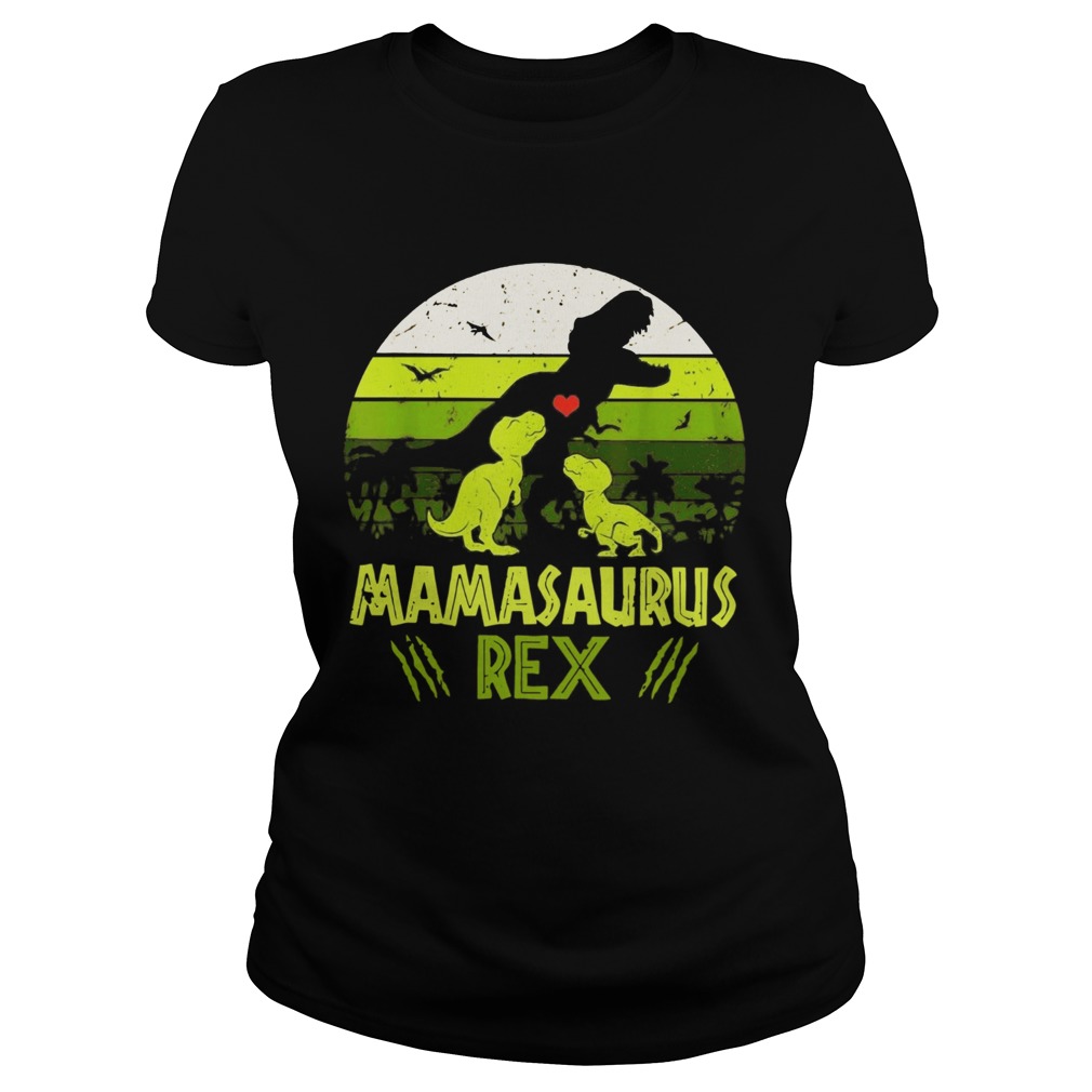 Vintage Retro 2 Kids Mamasaurus Dinosaur Lover Classic Ladies