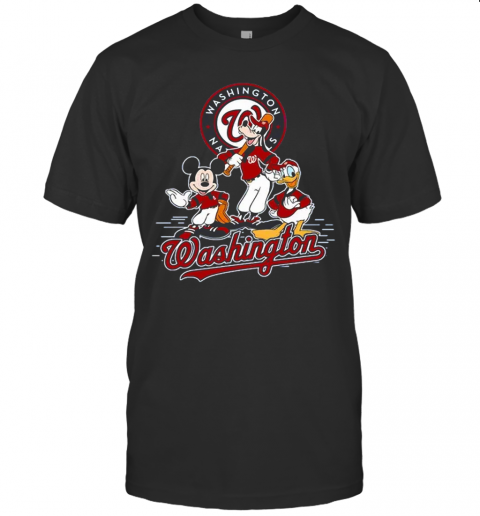 Washington Nationals Mickey Donald And Goofy Baseball T-Shirt