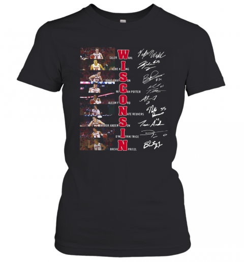 Wisconsin Tyler Wahl Kobe King Brad Davison Signatures T-Shirt Classic Women's T-shirt