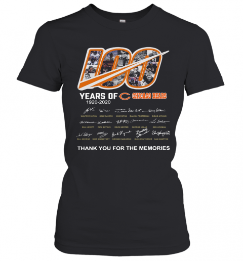 100 Years Of Chicago Bears Thank You For The Memories Signatures T-Shirt Classic Women's T-shirt