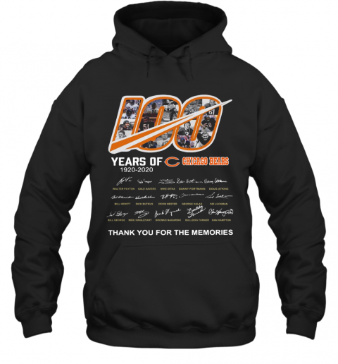 100 Years Of Chicago Bears Thank You For The Memories Signatures T-Shirt Unisex Hoodie