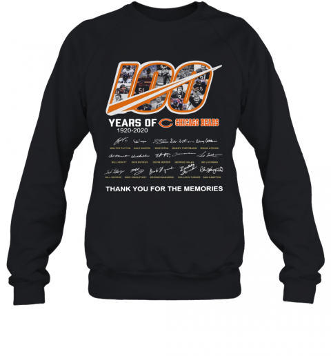 100 Years Of Chicago Bears Thank You For The Memories Signatures T-Shirt Unisex Sweatshirt